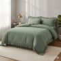 ETEHOMETEX %100 Doğal Pamuk Çift Kişilik Fırfırlı Nevresim Seti 200x220 cm YEŞİL 8696474232033